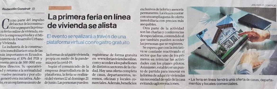 ElComercio | La primera feria en línea de vivienda se alista