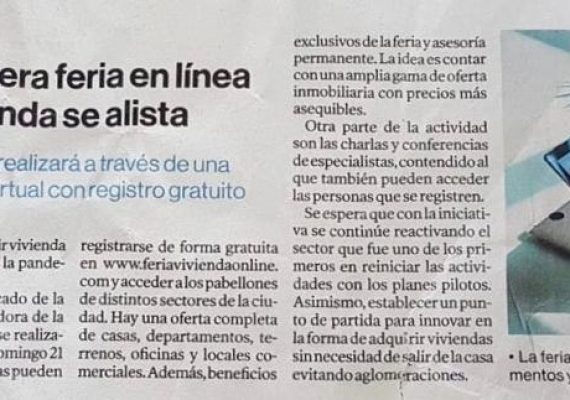 ElComercio | La primera feria en línea de vivienda se alista